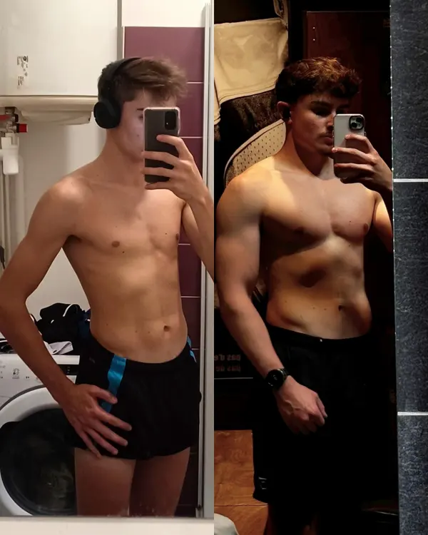 Avant et après : la transformation physique de Titouan